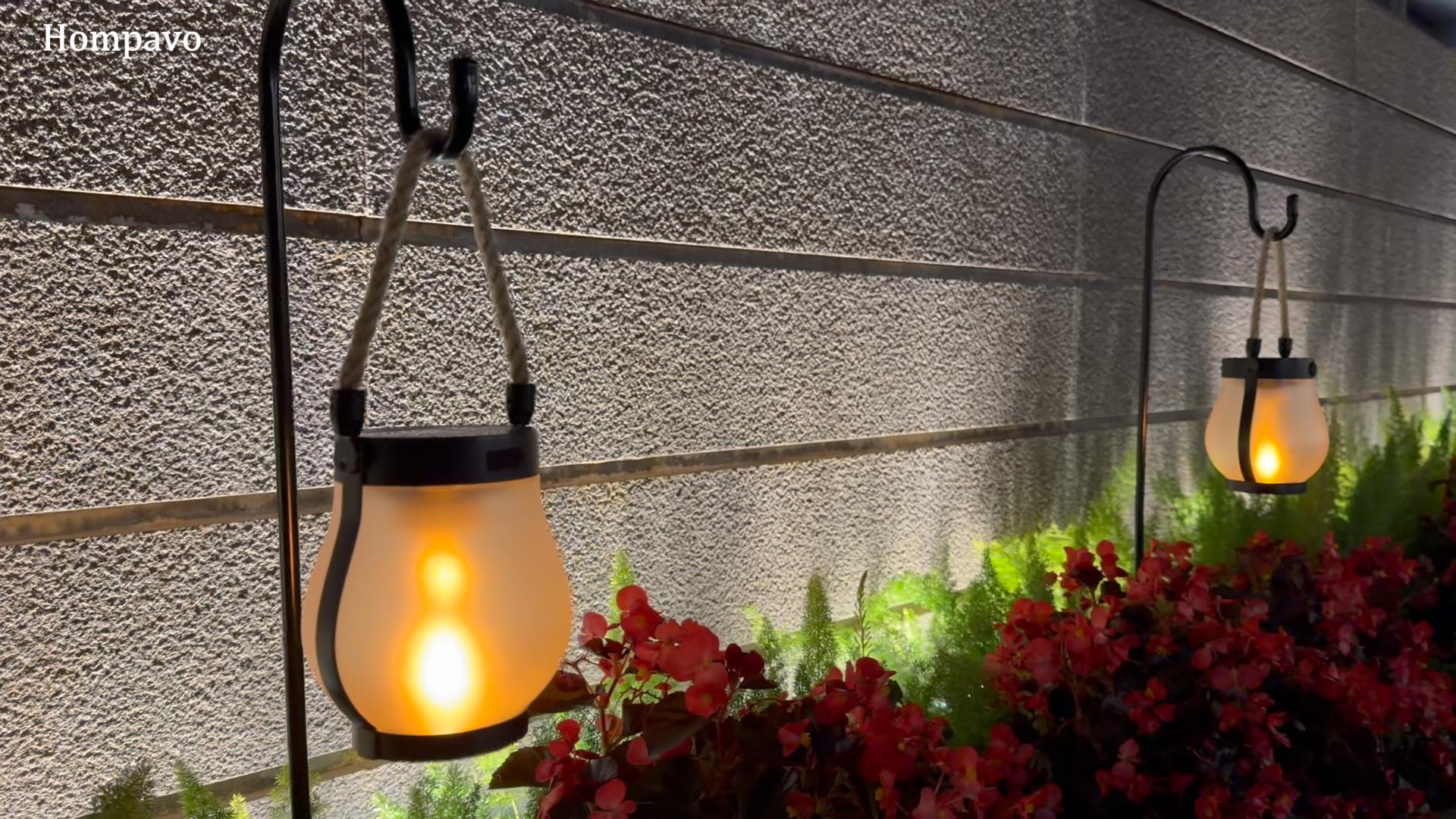 Amazon.com: Hompavo Gen2 Solar Lanterns Outdoor with Ultra-Real